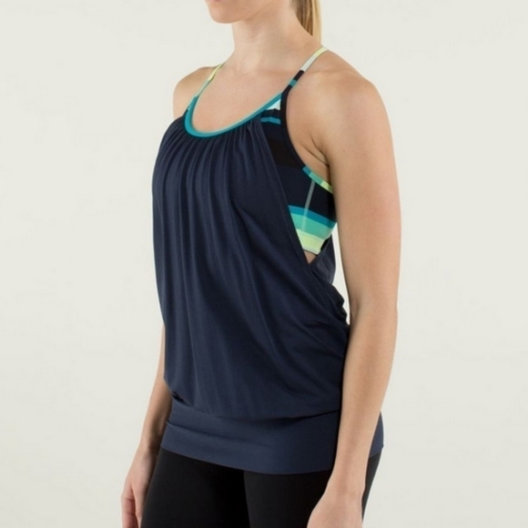 Lululemon No Limits Tank Inkwell Assorted Stripe Surge 4 - Picture 2 of 10